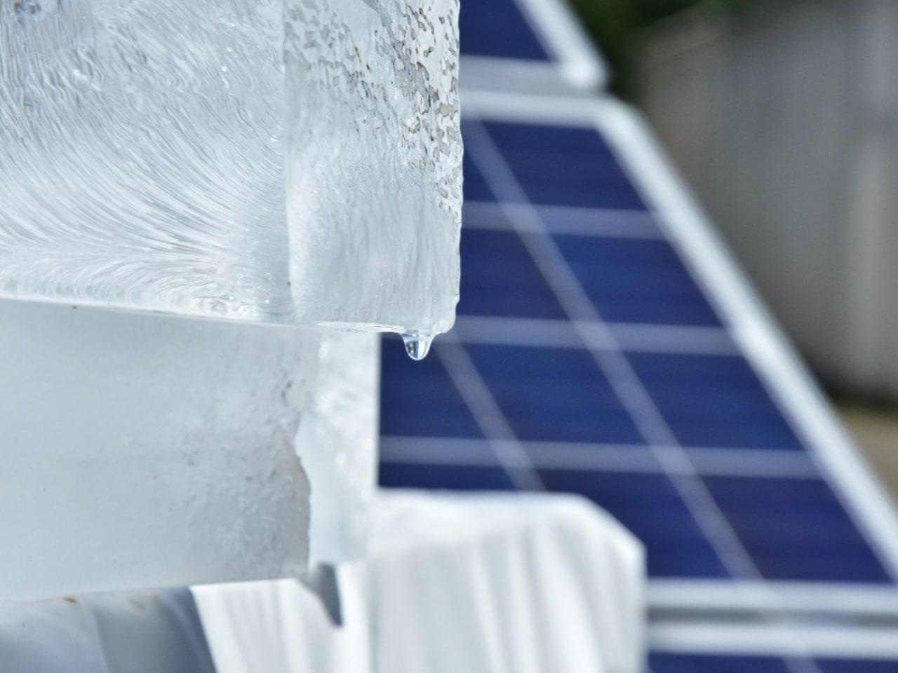 Ice blocks as a result from a solar powered ice-maker
